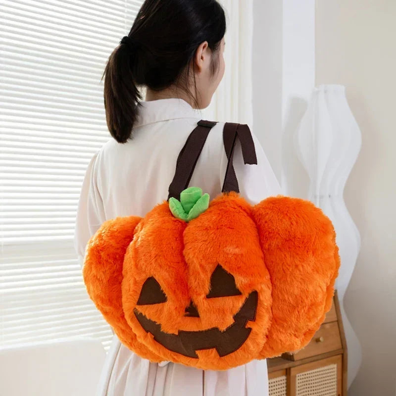 Adorable Pumpkin-Shaped Plush Backpack